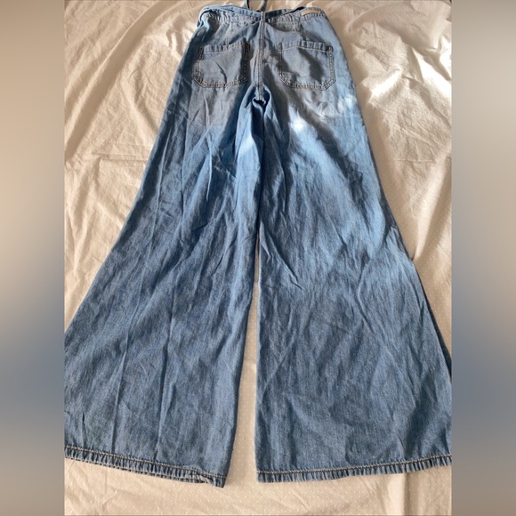 Anthropologie Pilcro High Rise Super Wide Button Leg Jean Lightweight Boho Sz 25 - Picture 12 of 13